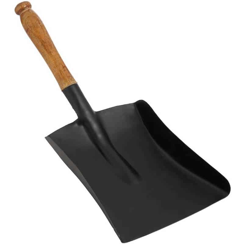 Black Shovel With Wooden Handle