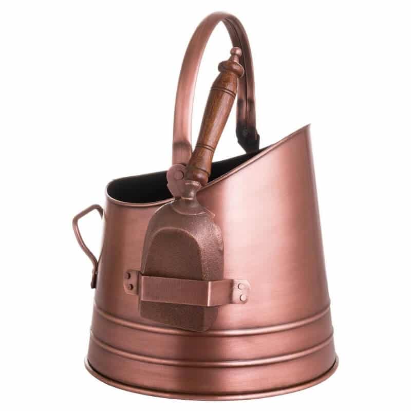 Copper Coal Bucket With Shovel